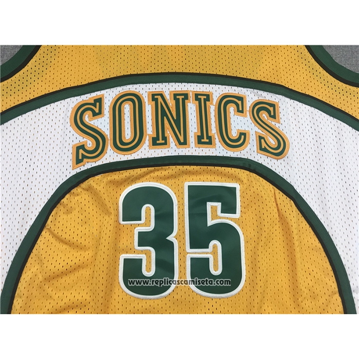 Camiseta Seattle SuperSonics Kevin Durant #35 Mitchell & Ness 2007-08 Amarillo